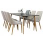 Polar Dining Table - 180*90*H75 - Black / Oak, Leone Dining Chair - Light Grey / Oak_6