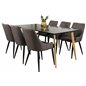 Polar Dining Table - 180*90*H75 - Black / Oak, Plaza Dining Chair - Dark Grey / Black_6