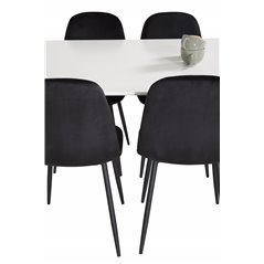 Polar Dining Table - 180*90*H75 - White / Black, Polar Dining Chair - Black legs / Black Velvet (ersätter 19902-888)_6