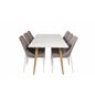Polar Dining Table - 180*90*H75 - White / Oak, Leone 2 Dining Chair - Grey / White_6