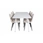 Polar Dining table 180 cm - White top / White Legs, Polar Dining Chair- Black legs / Beige Velvet (ersätter 19902-880)_6