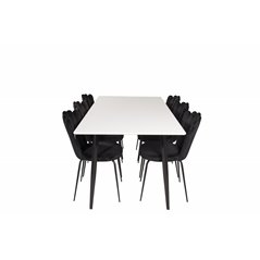 Polar Dining Table - 180*90*H75 - White / Black, Limhamn Light - Chair - Black Velvet_6