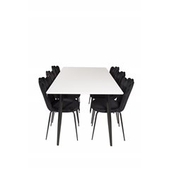 Polar Dining Table - 180*90*H75 - White / Black, Limhamn Light - Chair - Black Velvet_6