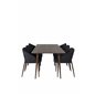 Polar Dining Table 180 cm - Walnut top - Walnut Legs, Arch Dining Chair - Walnut Legs - Black Fabric_6