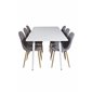 Polar Dining table 180 cm - White top / White Legs, Polar Dining Chair - Grey / Oak_6