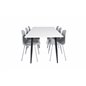 Polar Dining Table - 180*90*H75 - White / Black, Arctic Dining Chair - Grey Legs - Grey Plastic_6