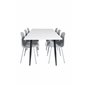 Polar Dining Table - 180*90*H75 - White / Black, Arctic Dining Chair - Grey Legs - Grey Plastic_6