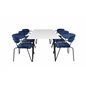 Polar Dining Table - 180*90*H75 - White / Black, Arrow armchair - Black Legs - Blue Velvet_6