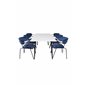 Polar Dining Table - 180*90*H75 - White / Black, Arrow armchair - Black Legs - Blue Velvet_6