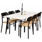 Polar Dining Table - 180*90*H75 - White / Black, Polly Dining Chair - Nature / Black_6