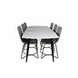 Polar Ellipse Dining Table - 240*100*H75 - White / Black, X-Dining Chair - Grey / Black_6