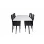 Polar ruokapöytä - 180 * 90 * H75 - valkoinen / musta, ohut korkeaselkäinen ruokatuoli - mustat jalat - musta PU_6