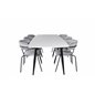 Polar Ellipse Dining Table - 240*100*H75 - White / Black, Arrow armchair - Black Legs - Grey Velvet_6