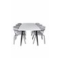 Polar Ellipse Dining Table - 240*100*H75 - White / Black, Arrow armchair - Black Legs - Grey Velvet_6