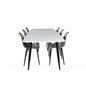 Polar Ellipse Dining Table - 240*100*H75 - White / Black, Polar Plastic Dining Chair - Black Legs / Grey Plastic_6