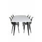 Polar Ellipse Dining Table - 240*100*H75 - White / Black, Polar Plastic Dining Chair - Black Legs / Grey Plastic_6