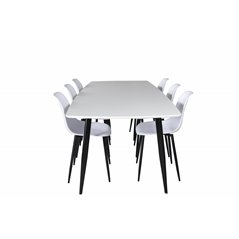Polar Ellipse Dining Table - 240*100*H75 - White / Black, Polar Plastic Dining Chair - Black Legs / White Plastic_6