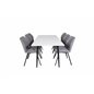 Polar Dining Table - 180*90*H75 - White / Black, Gemma Dining Chair - Black Legs - Grey Fabric_6