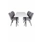 Polar Dining Table - 180*90*H75 - White / Black, Gemma Dining Chair - Black Legs - Grey Fabric_6