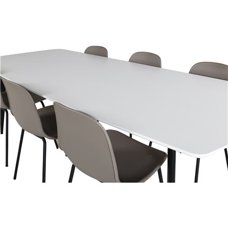 Polar Ellipse Spisebord - 240 * 100 * H75 - Hvid / Sort, Arctic Dining Chair - Sorte Ben - Sort Pla stic_6