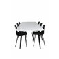 Polar Ellipse Dining Table - 240*100*H75 - White / Black, Arctic Dining Chair - Black Legs - Black Plastic_6