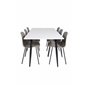 Polar Dining Table - 180*90*H75 - White / Black, Arctic Dining Chair - Black Legs - Khaki Plastic_6