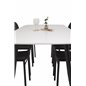 Polar Ellipse Dining Table - 240*100*H75 - White / Black, Polly Dining Chair - Black / Black_6