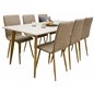 Polar Dining Table - 180*90*H75 - White / Oak, Windu Lyx Dining Chair - Light Grey / Oak_6