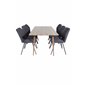 Polar Dining Table 180 cm - Walnut top - Walnut Legs, Gemma Dining Chair - Black Legs - Black Fabric_6