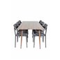 Polar Dining Table 180 cm - Walnut top - Walnut Legs, Polly Dining Chair - Black / Black_6