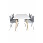 Polar Dining Table - 180*90*H75 - White / Oak, Arctic Dining Chair - Grey Legs - Grey Plastic_6