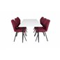 Polar Dining Table - 180*90*H75 - White / Black, Gemma Dining Chair - Black Legs - Red Fabric_6