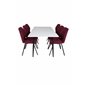 Polar Dining Table - 180*90*H75 - White / Black, Gemma Dining Chair - Black Legs - Red Fabric_6