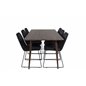 Polar Dining Table 180 cm - Walnut top - Walnut Legs, Muce Dining Chair - Black Legs - Black Fabric_6