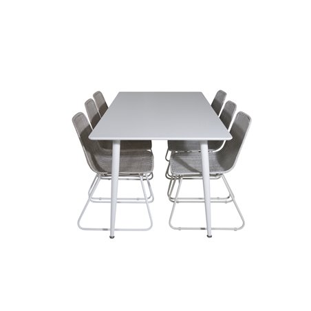 Polar Dining table 180 cm - White top / White Legs, Cirebon Dining Chair - White Wash_6