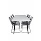 Polar Ellipse ruokapöytä - 240 * 100 * H75 - valkoinen / musta, muce ruokapöydän tuoli - mustat jalat - harmaa Velvet_6