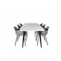 Polar Ellipse Dining Table - 240*100*H75 - White / Black, Comfort Plastic Dining Chair - Black Legs - Grey Plastic_6