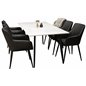 Polar Dining Table - 180*90*H75 - White / Black, Comfort Dining Chair - Black / Black_6