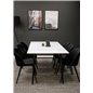 Polar Dining Table - 180*90*H75 - White / Black, Velvet Dining Chair - Black / Black_6