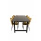 Count Dining Table - 220*100*H75 - Black / Black, Limhamn Light - Chair - Gold Velvet_6