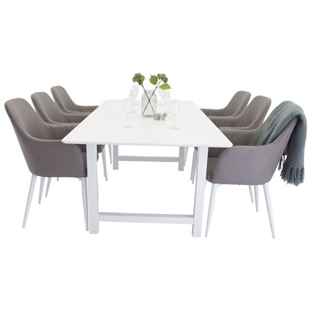 Count ruokapöytä - valkoinen / valkoinen, Comfort Chair Polar harmaa - valkoinen Legs_6
