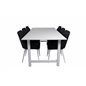 Count Dining Table - 220*100*H75 - White / White, Plaza Dining Chair - White Legs - Black Fabric_6