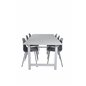 Count Dining Table - 220*100*H75 - White / White, Arctic Dining Chair - Grey Legs - Grey Plastic_6