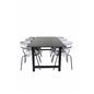 Count Dining Table - 220*100*H75 - Black / Black, Arrow armchair - Black Legs - Grey Velvet_6