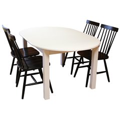 Count Dining Table - 220*100*H75 - White / White, Lönneberga Windsor Chair - Mint Green_6