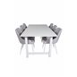 Count Dining Table - 220*100*H75 - White / White, Plaza Dining chair - White legs - Light  Grey Fabric_6