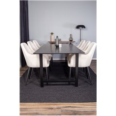 Count Dining Table - 220*100*H75 - Black / Black, Comfort Dining Chair - Beige / Black_6