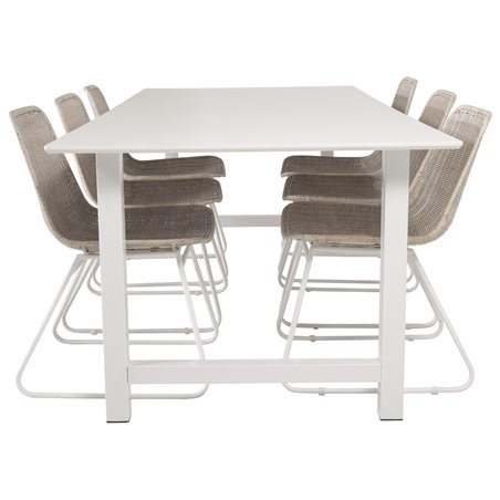 Count Dining Table - 220*100*H75 - White / White, Cirebon Dining Chair - White Wash_6
