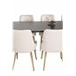 Count Dining Table - 220*100*H75 - Black / Black, Velvet Deluxe Dining Chair - Beige / Brass_6