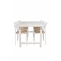 Count ruokapöytä - 220 * 100 * H75 - valkoinen / valkoinen, Polly ruokapöydän tuoli - Nature / valkoinen_6